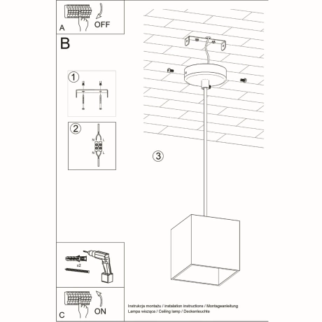 Pendant lamp QUAD 1 white