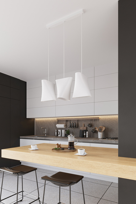 Chandelier BLUM 1 white + 1x LED Bulb E27 3000K Warm 7.5W 620lm