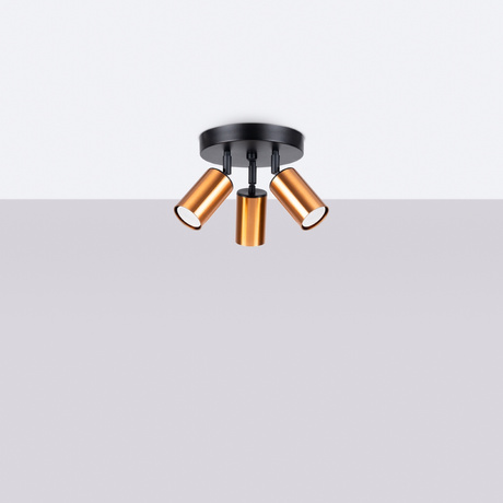 Ceiling light WINX 3P black/copper + 3x LED GU-10 3000K Warm 7W 510lm Bulb