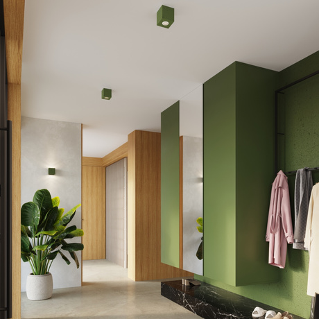 Wall lamp QUAD concrete olive green