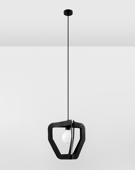 Pendant lamp TRES black + 1x LED Bulb E27 4000K Cool White 7.5W 650lm