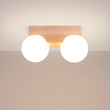 Ceiling lamp BULBO 2 natural wood