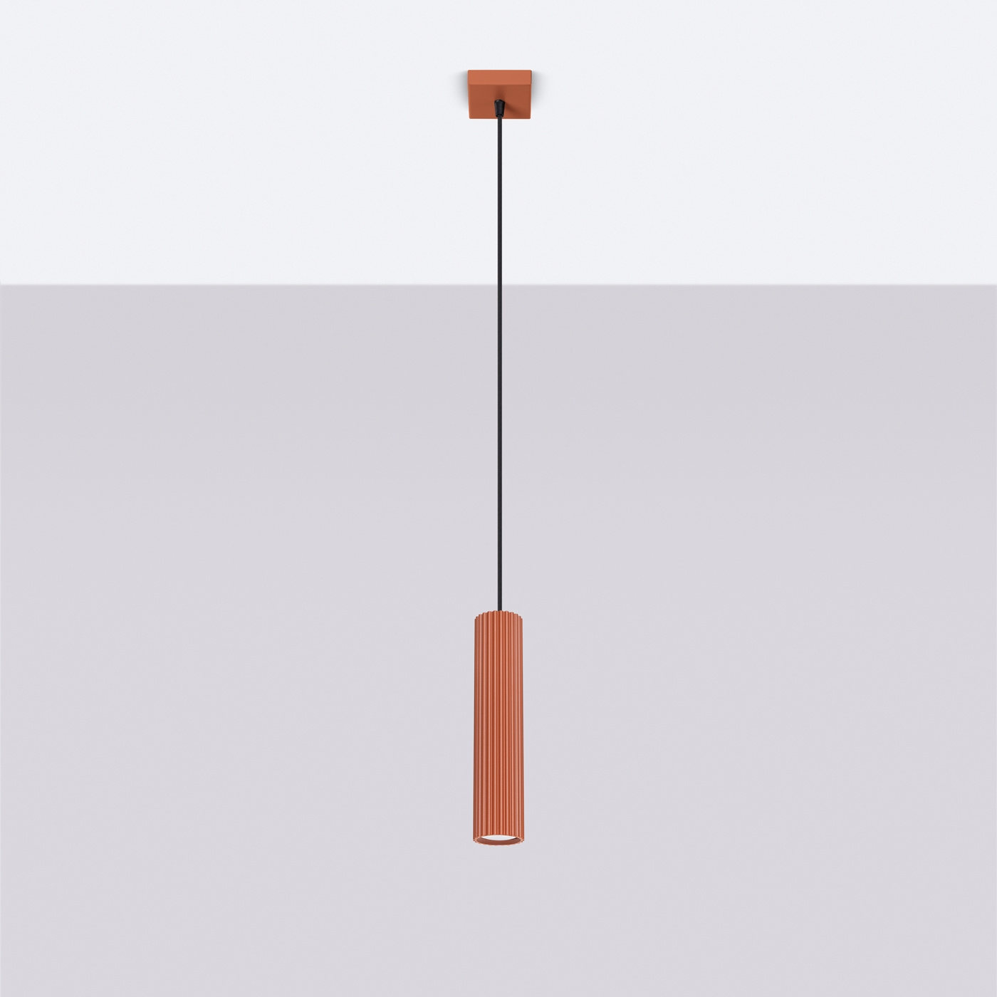 Pendant lamp KARBON 1 red ochre