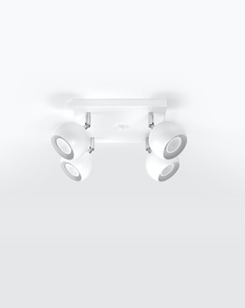 Ceiling lamp OCULARE 4 in white + 4x LED bulb GU-10 4000K Cool White 7W 630lm