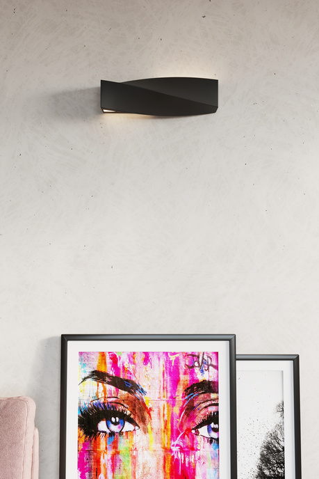 Wall ceramic lamp SIGMA black + 1x LED Bulb E27 3000K Warm 7.5W 620lm