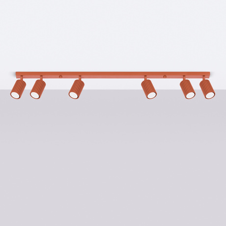 Ceiling lamp KARBON 6L red ochre