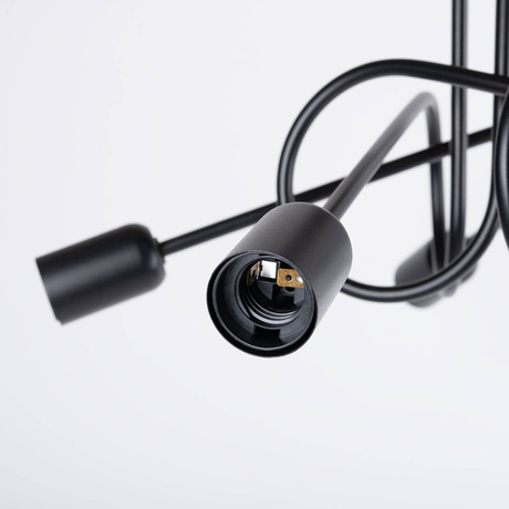 Chandelier SUPEŁ 5 black + 5X LED Bulb E27 3000K 7W 760lm