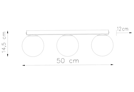 Ceiling lamp YOLI 3 black + 3x LED Bulb G9 4000K Cold 4.5W 460lm