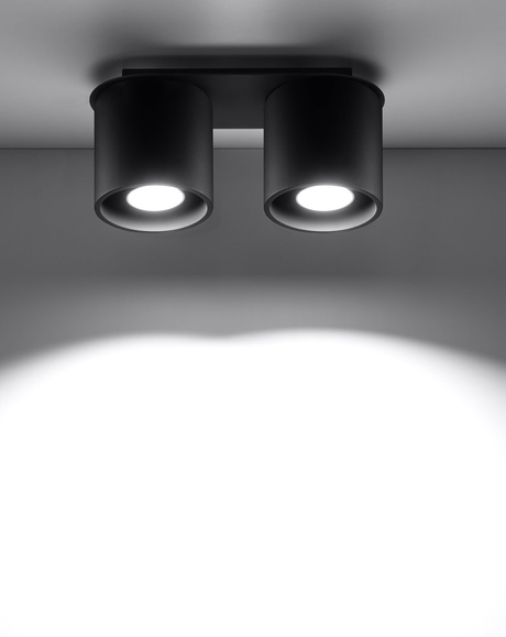 Ceiling lamp ORBIS 2 black + 2x LED Bulb GU-10 4000K Cool White 7W 630lm