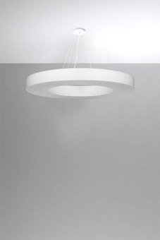 Chandelier SATURNO SLIM 90 white + 8x LED Bulb E27 3000K Warm 7.5W 620lm