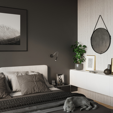 Wall lamp AXIL black + 1x LED Bulb G9 4000K Cool White 4.5W 530lm