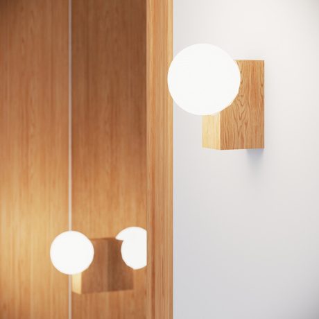 Ceiling lamp BULBO 3 natural wood