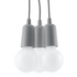 Hanging lamp DIEGO 3 gray + 3x LED Bulb E27 3000K Warm White 7.5W 620lm