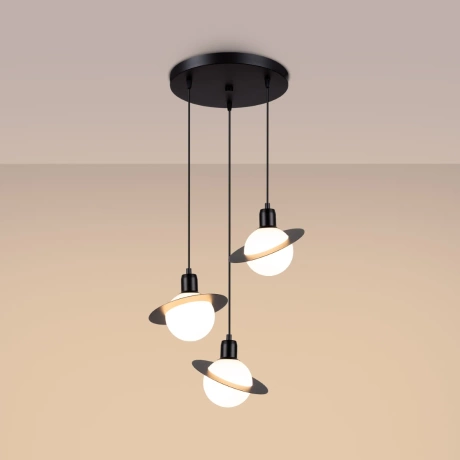 Pendant lamp HYPERION 3P black