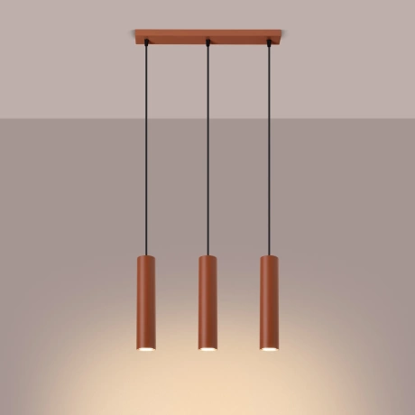 Pendant lamp LAGOS 3L red ochre