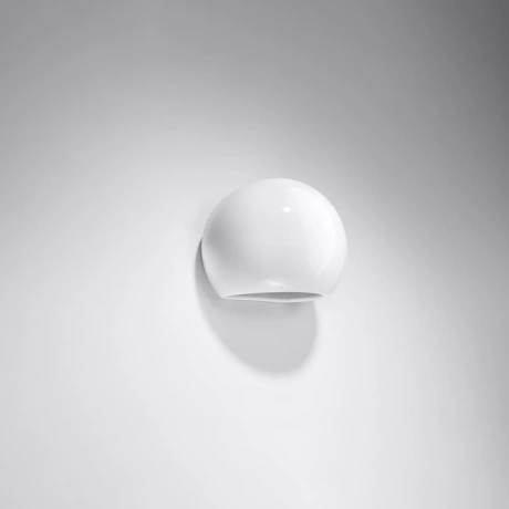Varnished wall lamp GLOBE white gloss
