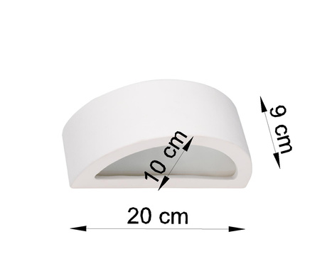 Wall ceramic lamp ATENA 20 white + 1x LED Bulb E27 4000K Cool White 7.5W 650lm