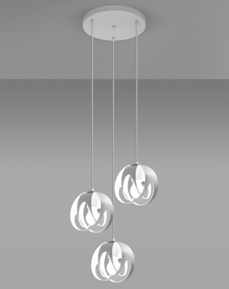 Hanging lamp TULOS 3P white + 3x LED bulb E27 3000K Warm 7.5W 620lm