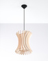 Pendant lamp ORIANA natural wood + 1x LED Bulb E27 4000K Cool White 7.5W 650lm