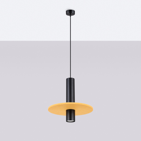 Pendant lamp PELTA 1 black/yellow