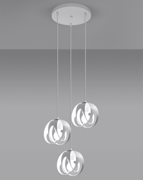 Ceiling light TULOS 3P white + 3x LED Bulb E27 4000K Cool White 7.5W 650lm