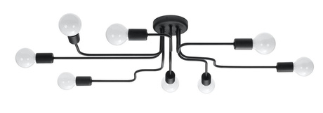 Chandelier VECTOR 8 black + 8x LED Bulb E27 4000K Cold 7.5W 650lm