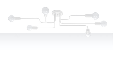 Chandelier HECTOR 6 white + 6x LED Bulb E27 4000K Cool White 7.5W 650lm