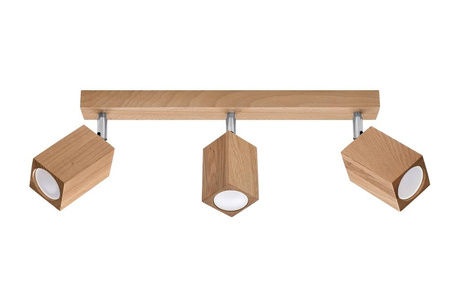 Ceiling lamp KEKE in oak color + 3x LED Bulb GU-10 4000K Cool White 7W 630lm