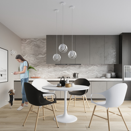 Ceiling lamp TULOS 3L white + 3x LED Bulb E27 3000K Warm 7.5W 620lm