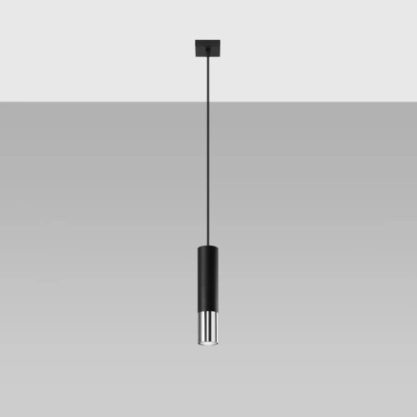 Pendant lamp LOOPEZ 1 black/chrome