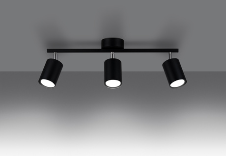 Ceiling lamp LEMMI 3 black + 3x LED Bulb GU-10 3000K Warm 7W 510lm