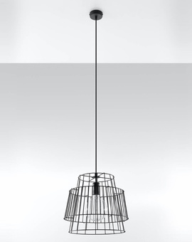 Pendant lamp GATE black + 1x LED Bulb E27 3000K Warm 7.5W 620lm