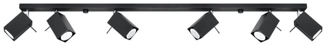 Ceiling lamp MERIDA 6L black + 6x LED GU-10 4000K Cool White 7W 630lm bulb