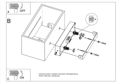 Wall lamp LOBO MAXI black + 2x LED G9 3000K Warm 4.5W 510lm Bulb