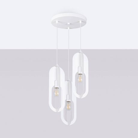Ceiling pendant NICUS 3P in white + 3x LED E27 4000K Cold 7,5W 690lm bulbs