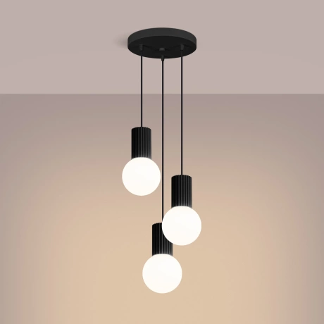 Pendant lamp HALO 3P black
