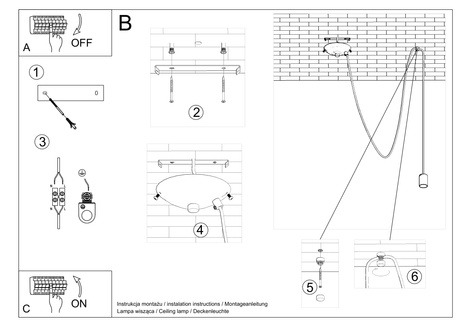 Ceiling pendant lamp EDISON 1 LONG black + 1x LED Bulb E27 4000K Cold 7.5W 650lm