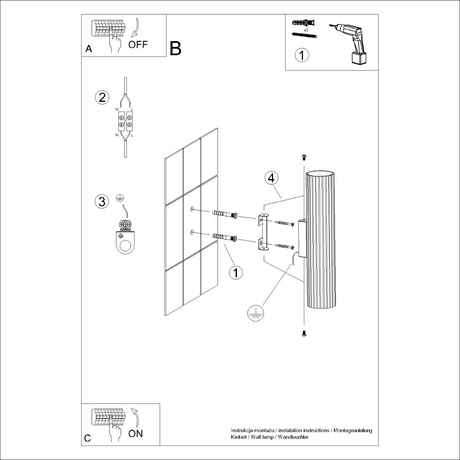 Wall lamp KARBON 30 olive green