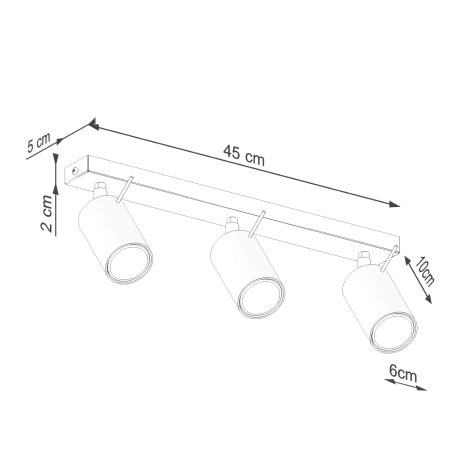 Ceiling lamp RING 3L red ochra