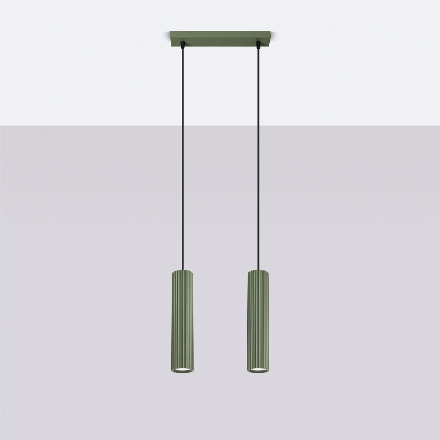 Pendant lamp KARBON 2 olive green