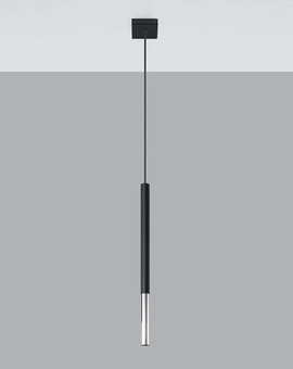 Pendant lamp MOZAICA 1 black/chrome + 1x LED Bulb G9 4000K Cool White 4.5W 530lm