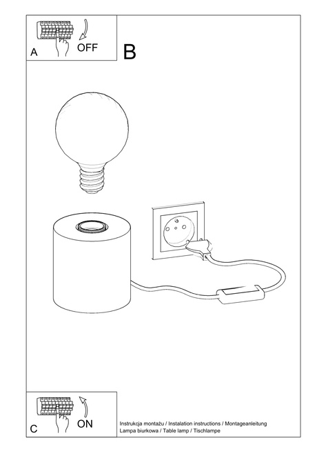 Desk lamp SALGADO concrete + 1x LED Bulb E27 4000K Cool White 7.5W 650lm