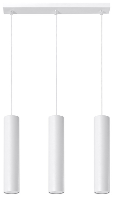 Hanging Lamp LAGOS 3 white + 3x LED Bulb GU-10 4000K Cool White 7W 630lm