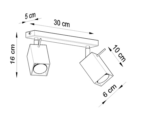 Ceiling lamp MERIDA 2 white + 2x LED Bulb GU-10 4000K Cool White 7W 630lm