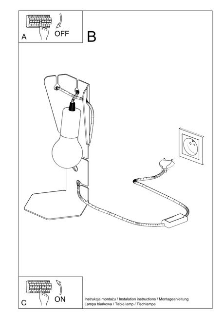 Desk lamp ARBY white + 1x LED Bulb E27 3000K Warm White 7.5W 620lm