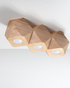 Ceiling lamp WOODY 3 in natural wood + 3x LED Bulb GU-10 3000K Warm 7W 620lm