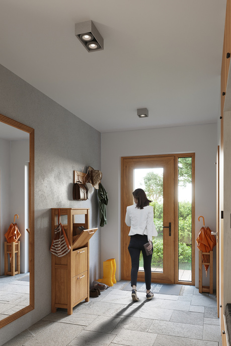 Ceiling lamp QUATRO 2 concrete + 2x LED Bulb GU10 AR111 3000K WARM 12W 800lm