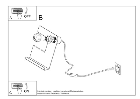 Desktop lamp INCLINE white + 1x LED Bulb E27 3000K Warm 7.5W 620lm