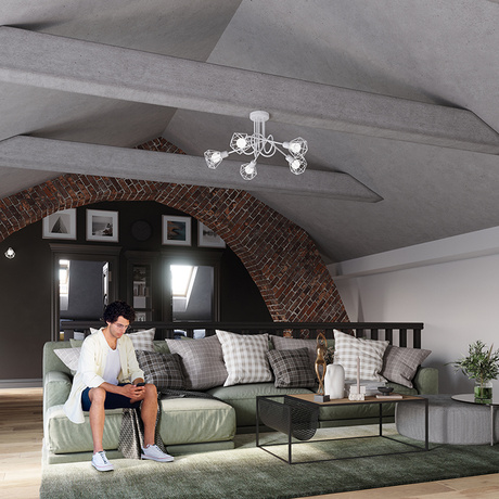 Wall lamp ARTEMIS 1 white + 1x LED Bulb E14 4000K Cool White 7.5W 680lm