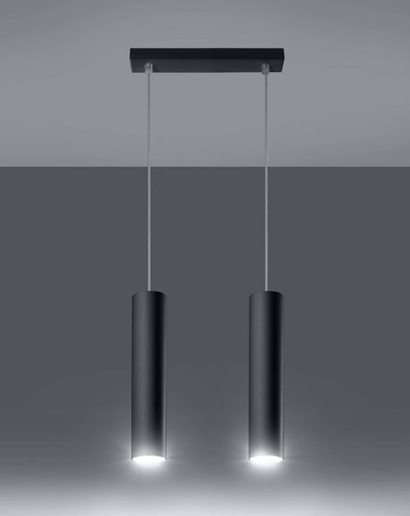 Hanging Lamp LAGOS 2 black + 2x LED Bulb GU-10 3000K Warm White 7W 620lm
